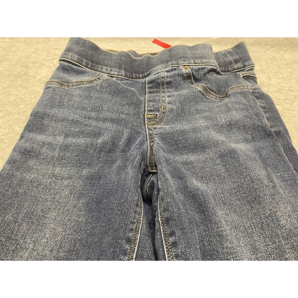 Spanx Women's XS Raw Hem Distressed Skinny Jeggings Control Tummy Medium Wash - Picture 14 of 15